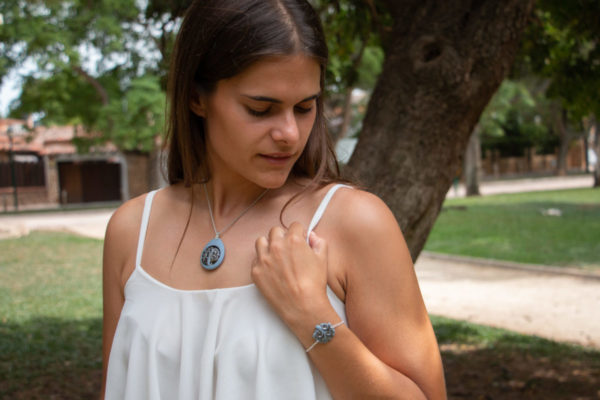 Pulsera árbol de la vida azul plata & Hummee Hume - Imagen 2