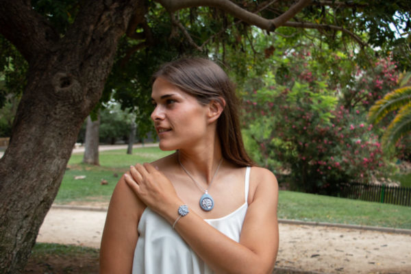 Pulsera árbol de la vida azul plata & Hummee Hume - Imagen 3