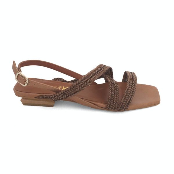 Sandalia piel camel 082