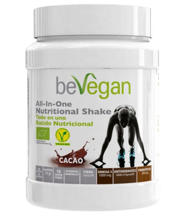 Bevegan all in one cacao nutricional shake 600gr
