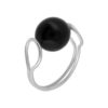 Anillo plata "Plata Única" "Fix Onix" en plata de ley 925 y bola de cristal en negro onix