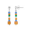 Pendiente "Plata Única" Multicolor estrella en plata 925