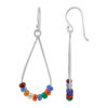 Pendiente plata "Plata Unica" Drop gde cristal multi plata925