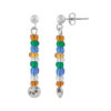 Pendiente plata y cristal "Plata Única" multicolor Sw en plata 925