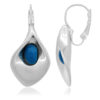 Pendiente plata"cala" Gloria Mago plata-turquesa