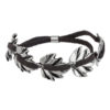 Pulsera piel y plata hojas ajustable Gloria Mago multihoja en plata y piel