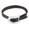 Pulsera cuero negro y plata con hebilla central Gloria Mago - Imagen 2