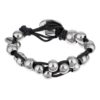 Pulsera cuero y plata Gloria Mago bolas "Enlazado" plata chapado - Imagen 2