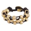 Pulsera cuero y zamak dorado Gloria Mago bolas "Enlazado" dorado - Imagen 3