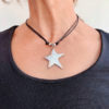 Gargantilla negro plata Estrella Central Gloria Mago zamak chapado 40cm - Imagen 3