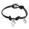 Pulsera cuero charm niño plata Gloria Mago zamak