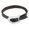 Pulsera cuero negro y plata con hebilla central Gloria Mago