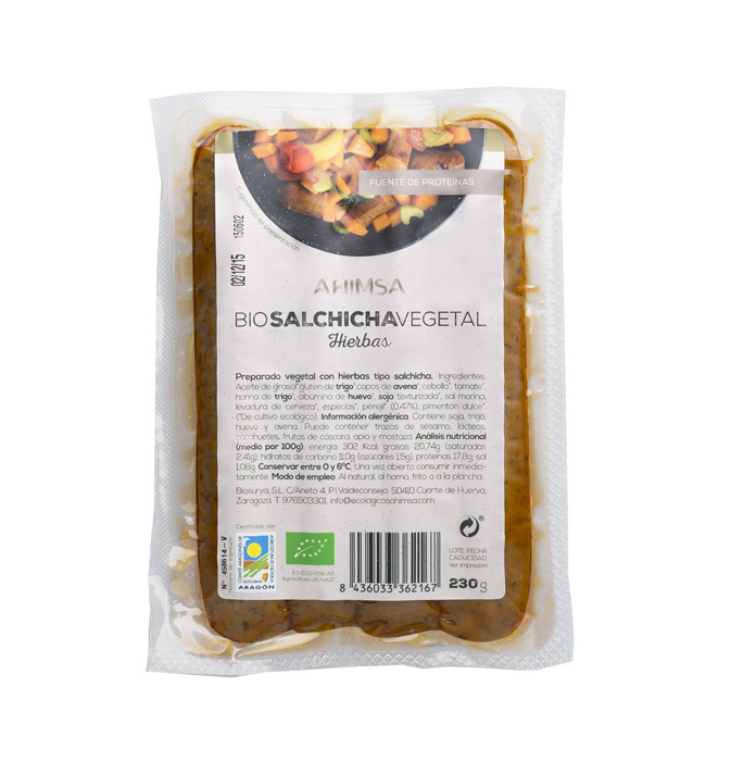 comprar REFRIG SALCHICHA VEGETAL HIERBAS BIO 230G | tienda online eco
