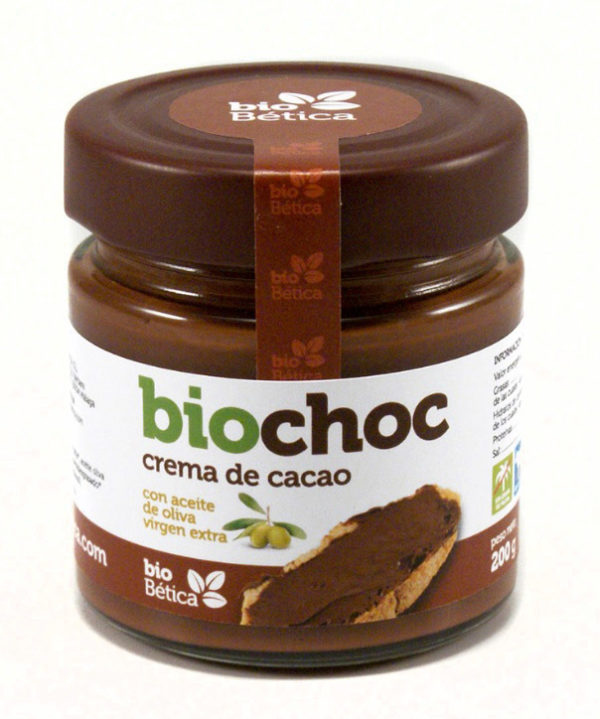 comprar Biochoc crema de cacao BIO 200gr cristal con aceite de oliva virgen extra