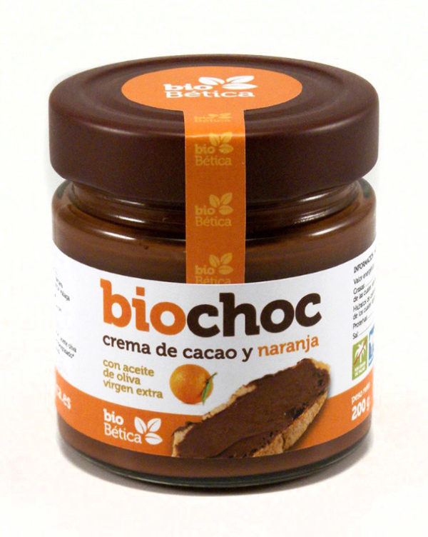 comprar Biochoc crema de cacao naranja BIO 200gr cristal
