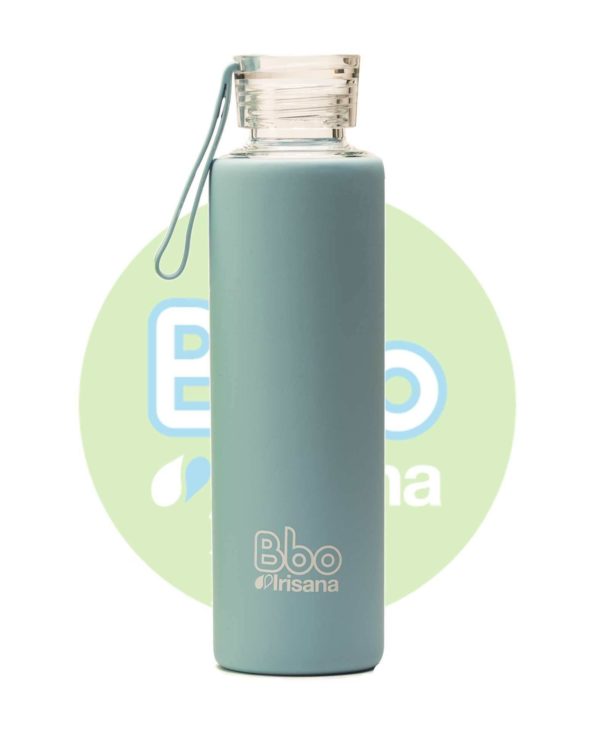 comprar Botella bbo azul borosilicato con silicona 550 ml.  irisana