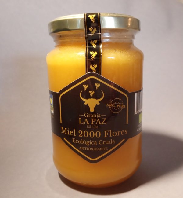 Miel cruda orgánica 2000 flores "Naturaclubshop" 500 gr. Española pura natural antioxidante