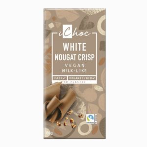 comprar Chocolate blanco vegano BIO con praliné y crocante de avellana  80g - ichoc