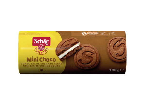 comprar Minigalletas de cacao rellenas crema de leche mini choco 100g Schär