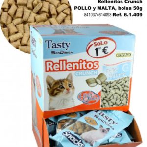 RELLENITOS CRUNCH CAT POLLO/MALTA 50 GR. C/40 BOLSAS