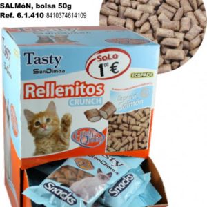 RELLENITO CRUNCH CAT SALMON BOLSA 50GR. C/40 BOLSAS