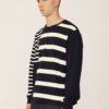 Polo Umbro YMC 60s Patchwork Football Jersey Cannoli Cream / Navy Blazer - Imagen 2